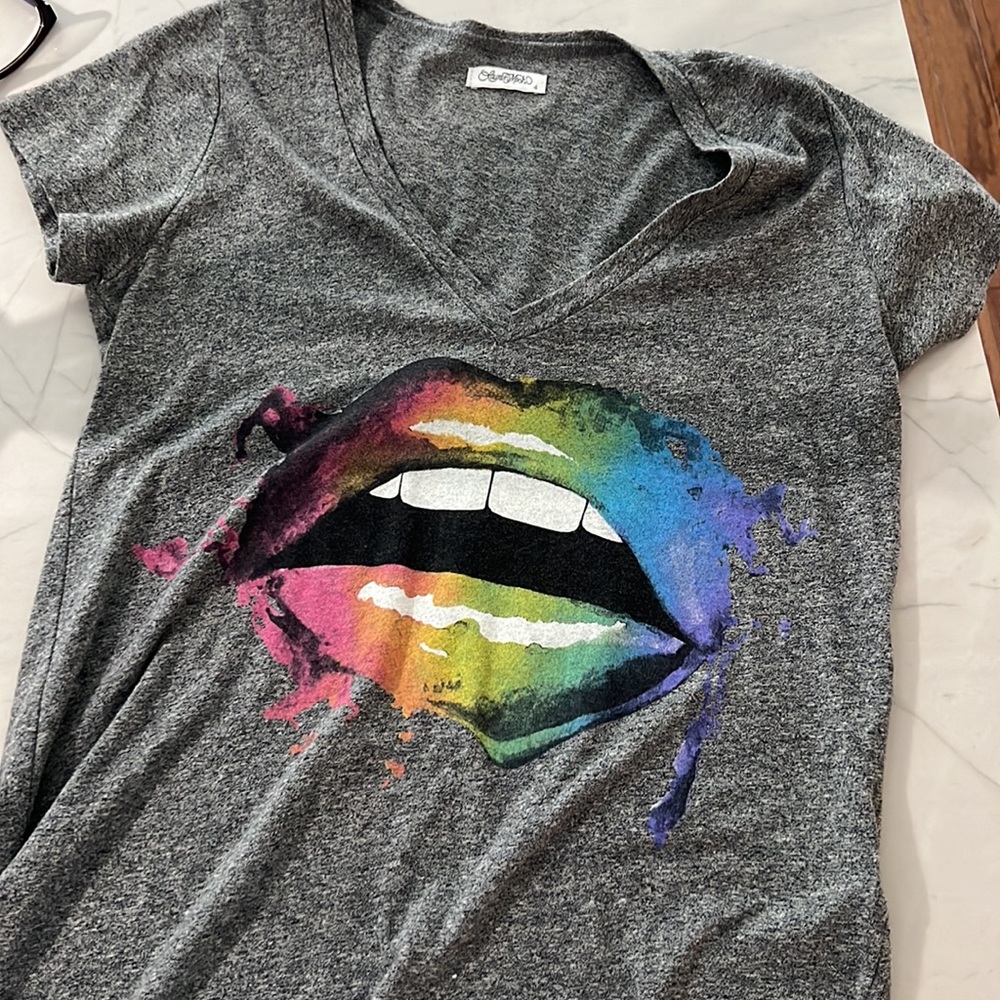 Lauren Moshi Emmalyn Rainbow Smudge Lip - S / Heather Grey